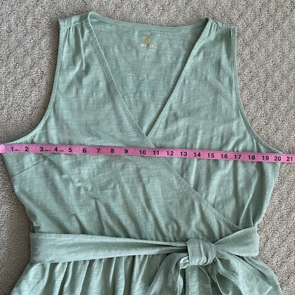 Spartina 449 Lorelei Faux Wrap Tank Top Sea Glass Large Cotton Summer Casual - Picture 12 of 13